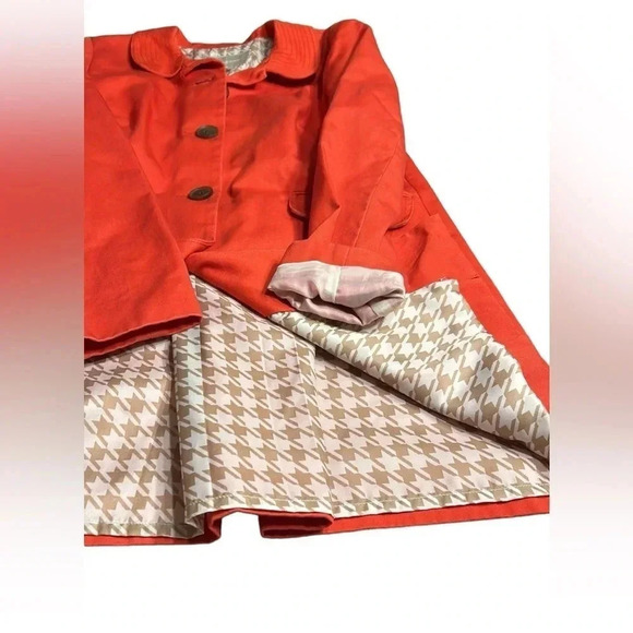 BANANA REPUBLIC. Coat. Women XS. Coral/soft Red jacket,flap pockets,button front - Picture 13 of 17